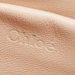 Pre Owned Chloe Peach Leather Medium Elsie Chain Flap Shoulder Bag