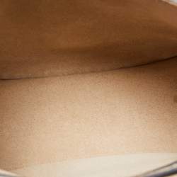 Pre Owned Chloe Beige/Black Leather Small Hudson Fringe Shoulder Bag