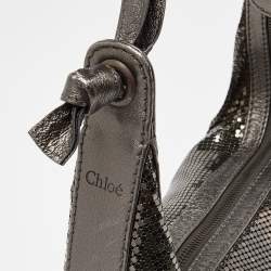 Chloe Silver Metal Mesh and Leather Chainmail Hobo