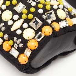 Chloe Black Canvas and Leather Embellished Ring Handle Hobo