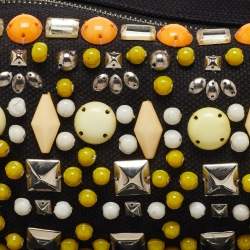 Chloe Black Canvas and Leather Embellished Ring Handle Hobo