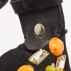 Chloe Black Canvas and Leather Embellished Ring Handle Hobo