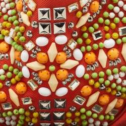 Pre Owned Chloe Orange Canvas and Leather Embellished Ring Handle Bag