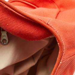 Pre Owned Chloe Orange Canvas and Leather Embellished Ring Handle Bag