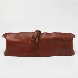 Pre Owned Chloe Brown Perforated Leather Large Marcie Satchel