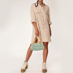 Pre Owned Chloe Blue Fabric Beaded Shoulder Bag