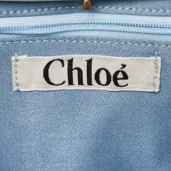 Pre Owned Chloe Blue Fabric Beaded Shoulder Bag