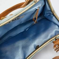 Pre Owned Chloe Blue Fabric Beaded Shoulder Bag