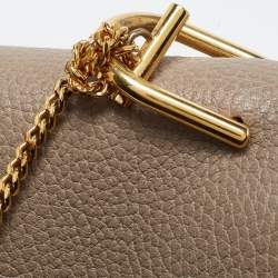 مملوكة مسبقًا حقيبة كتف كلوي درو جلد بيج/مستردة متوسطة