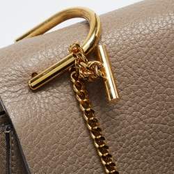 مملوكة مسبقًا حقيبة كتف كلوي درو جلد بيج/مستردة متوسطة