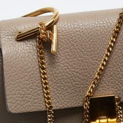 مملوكة مسبقًا حقيبة كتف كلوي درو جلد بيج/مستردة متوسطة