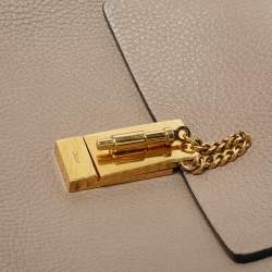 مملوكة مسبقًا حقيبة كتف كلوي درو جلد بيج/مستردة متوسطة