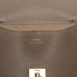 مملوكة مسبقًا حقيبة كتف كلوي درو جلد بيج/مستردة متوسطة