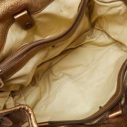 Pre Owned Chloe Metallic Gold Leather Silverado Satchel