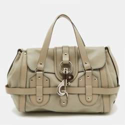 Pre Owned Chloe Grey Leather Kerala Satchel