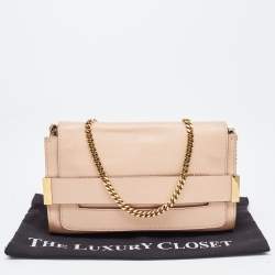 Pre Owned Chloe Peach Leather Elle Shoulder Bag