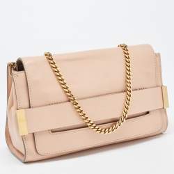 Pre Owned Chloe Peach Leather Elle Shoulder Bag