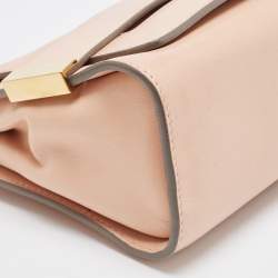 Pre Owned Chloe Peach Leather Elle Shoulder Bag