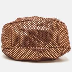Pre Owned Chloe Brown/Gold Suede and Foil Satchel