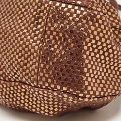 Pre Owned Chloe Brown/Gold Suede and Foil Satchel