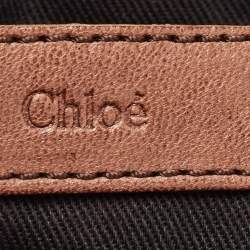 Pre Owned Chloe Brown/Gold Suede and Foil Satchel
