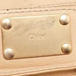 Pre Owned Chloe Beige Leather Paddington Front Pocket Satchel