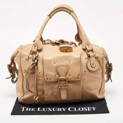 Pre Owned Chloe Beige Leather Paddington Front Pocket Satchel