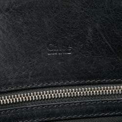 Pre Owned Chloe Black Leather and Python Heloise Large Satchel