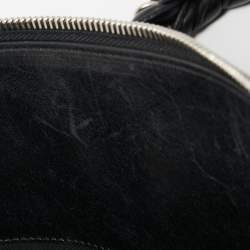 Pre Owned Chloe Black Leather and Python Heloise Large Satchel