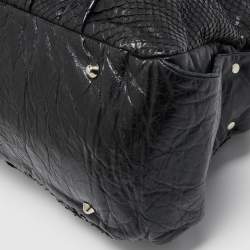 Pre Owned Chloe Black Leather and Python Heloise Large Satchel