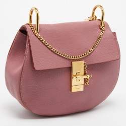 Chloe Old Rose Leather Medium Drew Shoulder Bag