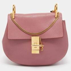 Chloe Old Rose Leather Medium Drew Shoulder Bag