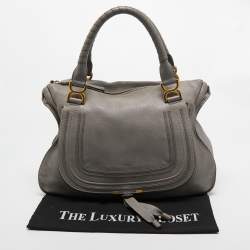 Pre Owned Chloe Grey Leather Large Marcie Shoulder Bag