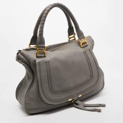 Pre Owned Chloe Grey Leather Large Marcie Shoulder Bag