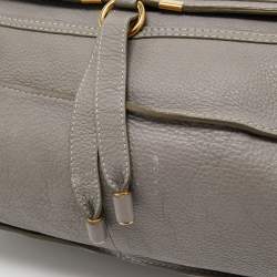 Pre Owned Chloe Grey Leather Large Marcie Shoulder Bag