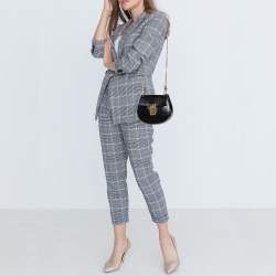 Pre Owned Chloe Black Patent Leather Small Drew Chain Crossbody Bag