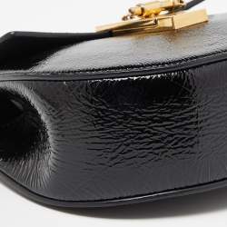 Pre Owned Chloe Black Patent Leather Small Drew Chain Crossbody Bag