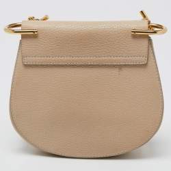 Pre Owned Chloe Cream Leather Small Drew Chain Crossbody Bag