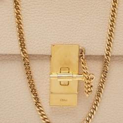 Pre Owned Chloe Cream Leather Small Drew Chain Crossbody Bag