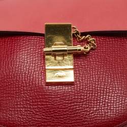 مملوكة مسبقًا Chloé Red Leather Mini Drew Chian Shoulder Bag