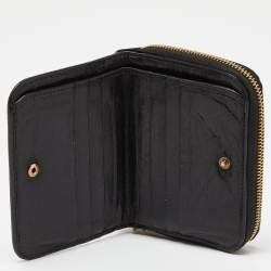 Chloe Black Leather Zip Compact Wallet