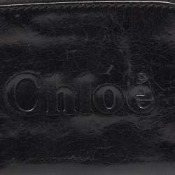 Chloe Black Leather Zip Compact Wallet