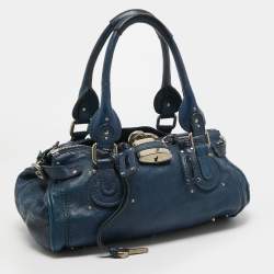 Pre Owned Chloe Blue Leather Medium Paddington Satchel