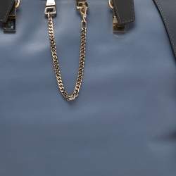 Pre Owned Chloe Two Tone Blue Leather Large Baylee Tote