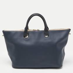 Pre Owned Chloe Two Tone Blue Leather Large Baylee Tote