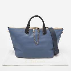 Pre Owned Chloe Two Tone Blue Leather Large Baylee Tote