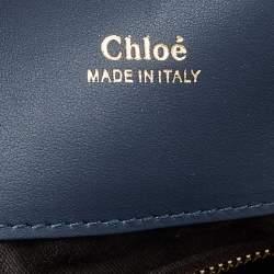 Pre Owned Chloe Two Tone Blue Leather Large Baylee Tote