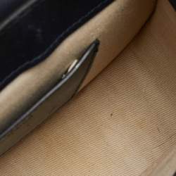 Pre Owned Chloe Blue/Tan Crocodile Embossed Leather, Suede and Leather Small Tess Crossbody Bag