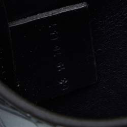 Pre Owned Chloe Blue/Tan Crocodile Embossed Leather, Suede and Leather Small Tess Crossbody Bag