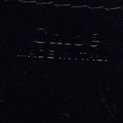 Pre Owned Chloe Blue/Tan Crocodile Embossed Leather, Suede and Leather Small Tess Crossbody Bag